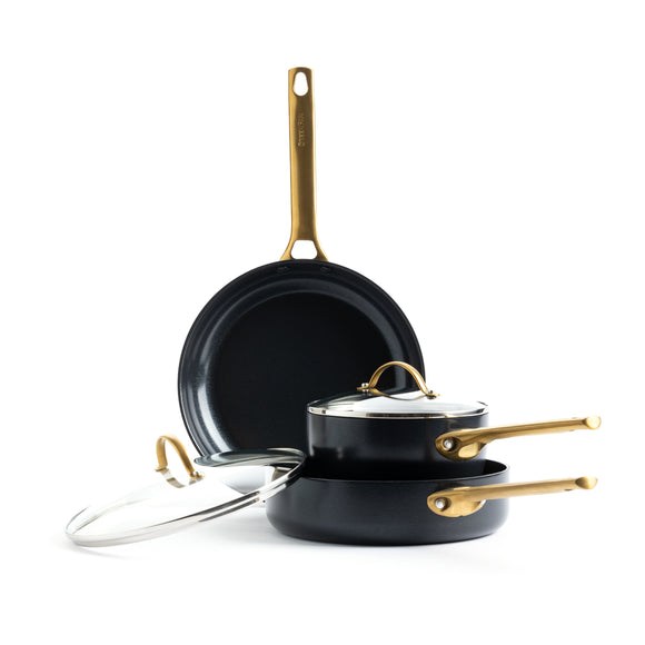 Reserve Ceramic Nonstick 11 Square Griddle | Black with Gold-Tone Handle