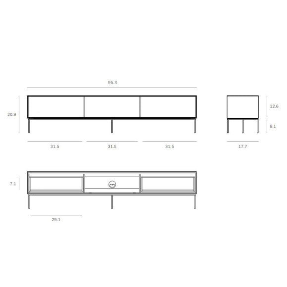 Grooves 2-Drawer Media Console