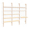 Branch-3 Shelving Unit with Desk  option Blonde Uprights/White Brackets/Blonde Shelves