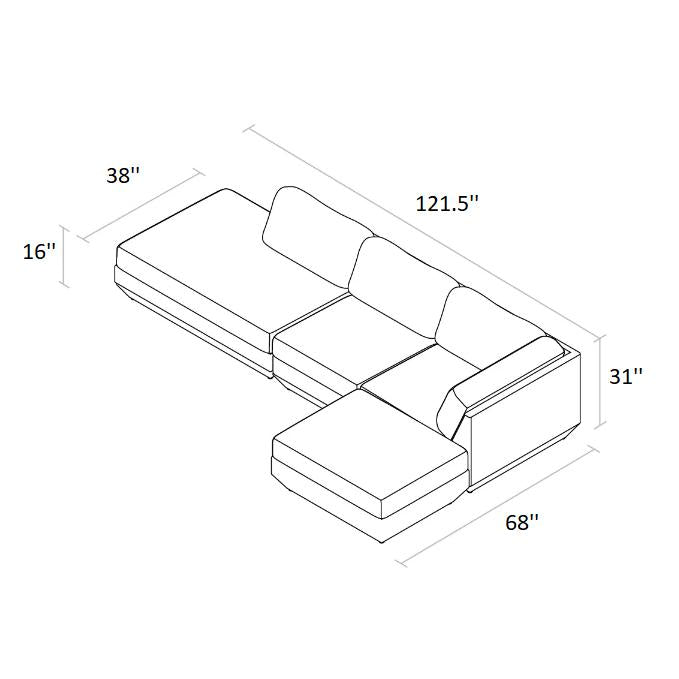 Podium Modular 4-piece Lounge Sectional B