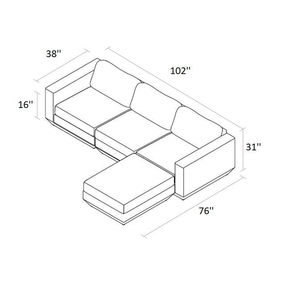 Podium Modular 4-piece Sectional