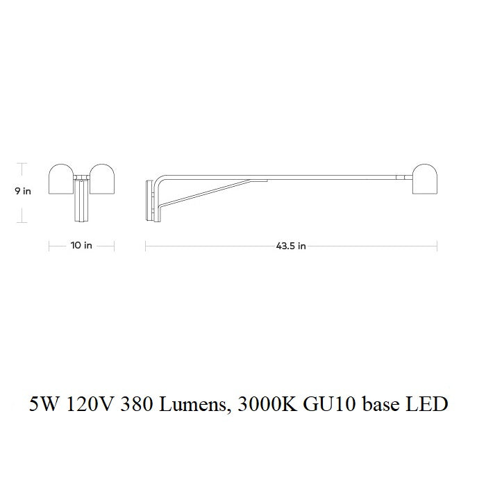 Tandem Swing Arm Wall Lamp