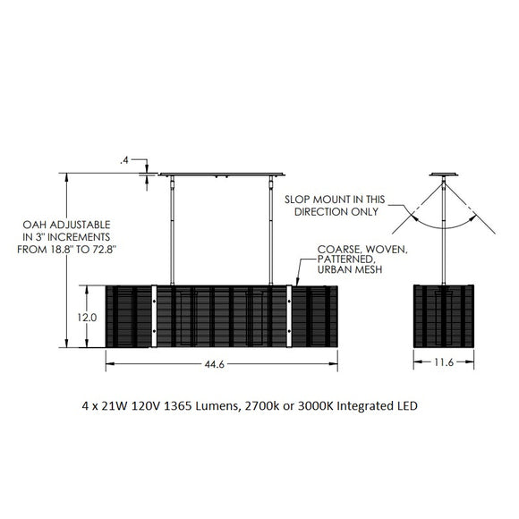 Downtown Mesh Linear Suspension Light