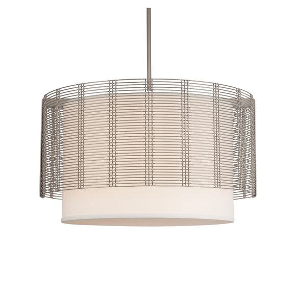 Downtown Mesh Pendant Light with Linen Shade