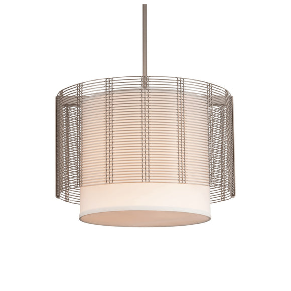 Downtown Mesh Pendant Light with Linen Shade