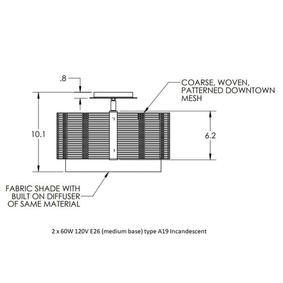 Downtown Mesh Semi-Flush Mount