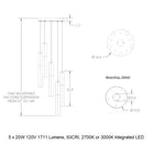Glacier Round Multi-Light Pendant Light