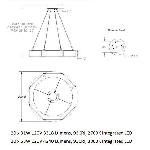 Glacier Single Tier Ring Chandelier