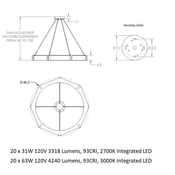 Glacier Single Tier Ring Chandelier