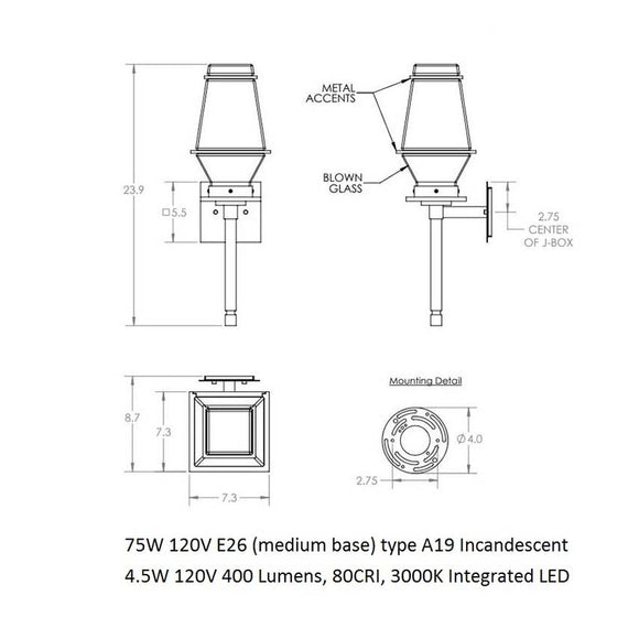 Landmark Outdoor Torch Wall Sconce