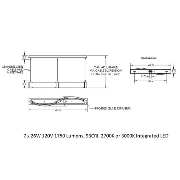 Parallel Curved Linear Suspension Light