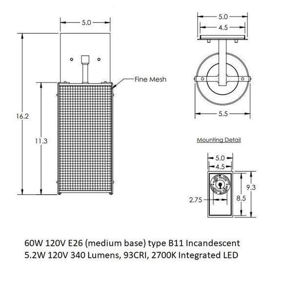 Uptown Mesh Wall Sconce