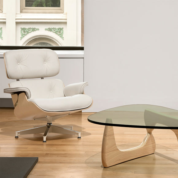 Eames Lounge Chair and Ottoman White Ash