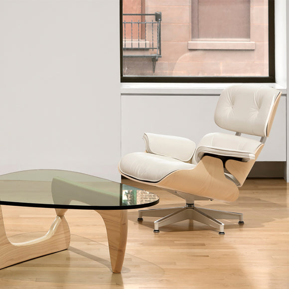 Eames Lounge Chair and Ottoman White Ash