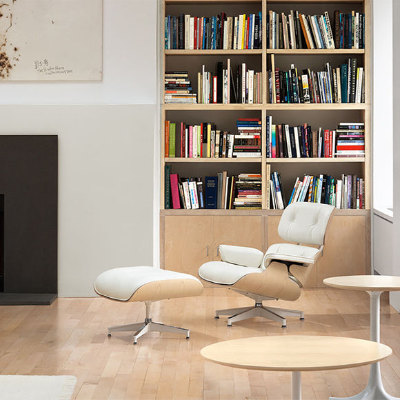 Eames Lounge Chair and Ottoman White Ash