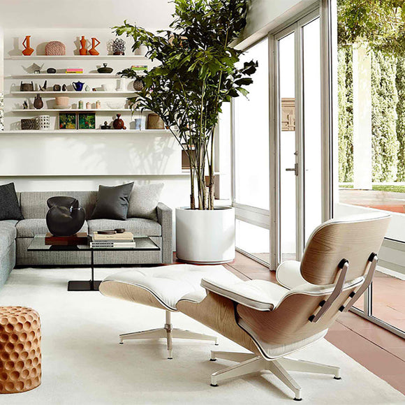 Eames Lounge Chair and Ottoman White Ash