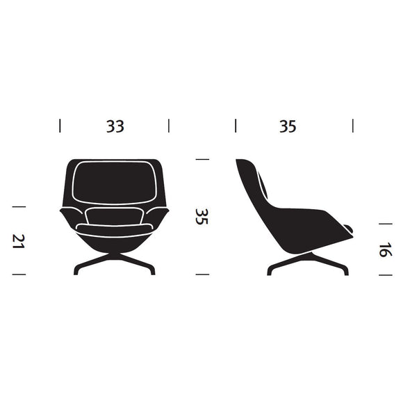 Striad Swivel Mid-Back Lounge Chair