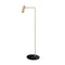 Heron Floor Lamp  option Satin Brass with Black Marquina Marble