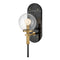 Gilda Wall Sconce  option Black with Heritage Brass accents