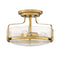 Harper Semi-Flush Mount  option Heritage Brass / Clear Seedy