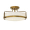 Harper Semi-Flush Mount  option Heritage Brass / Etched Opal