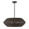 Luca Drum Pendant Light  option Black / Black Rattan