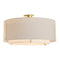 Exos Large Double Shade Semi-Flush Mount  option Modern Brass