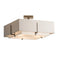 Exos Square Double Shade Semi-Flush Mount  option Flax