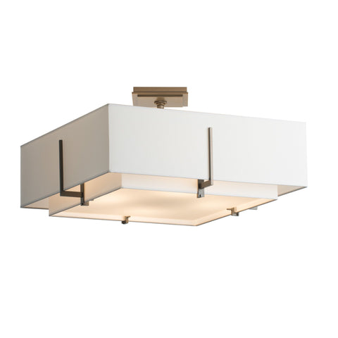 Exos Square Double Shade Semi-Flush Mount