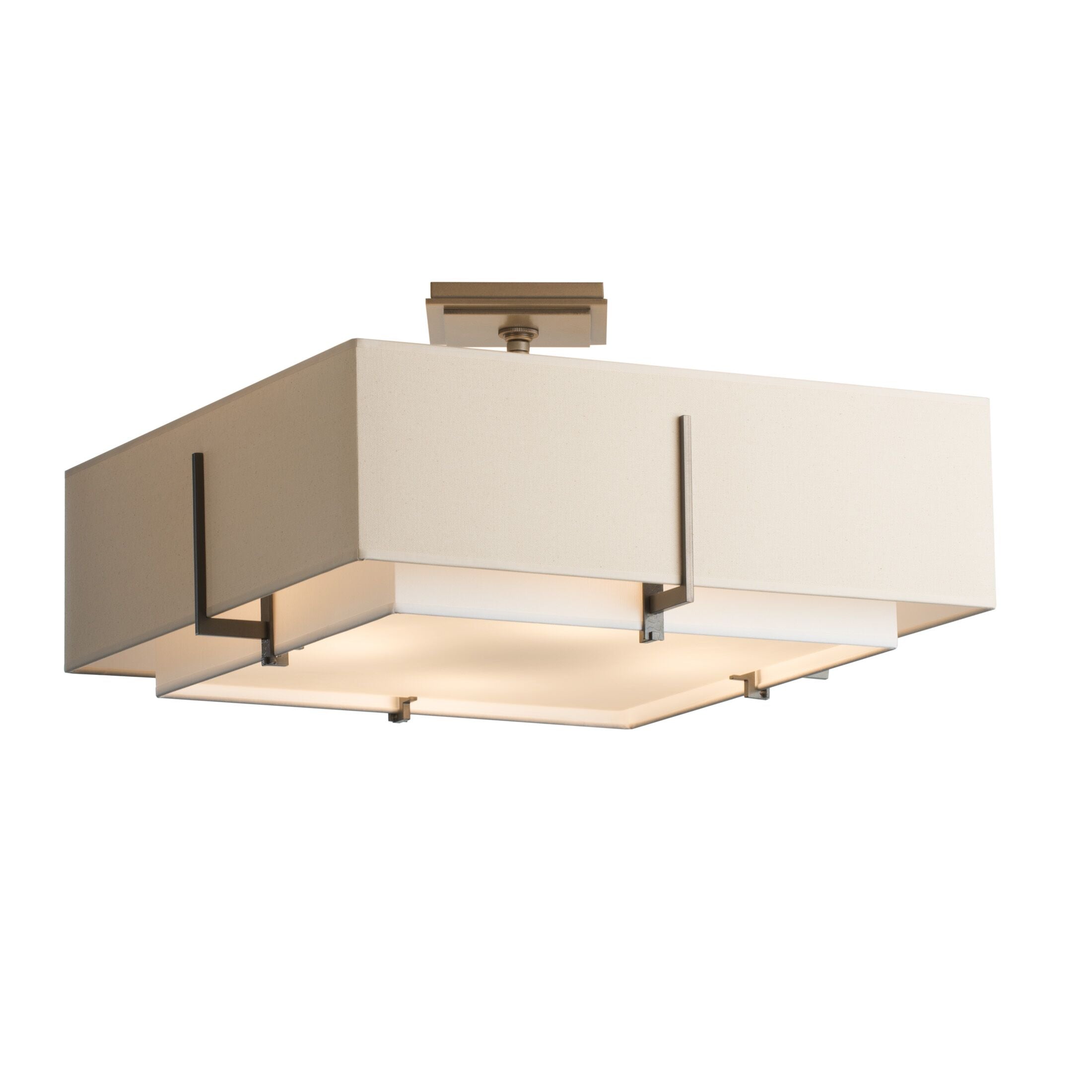 Hubbardton Exos Square Double Shade SemiFlush Mount 2Modern