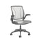 Diffrient World Task Chair  option Gray Frame with Pinstripe White Mesh / Standard Hard Caster