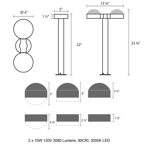 Inside-Out® REALS 2-Light LED Bollard