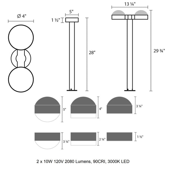 Inside-Out® REALS 2-Light LED Bollard