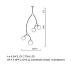 Ivy Vertical 4-Light Pendant Light
