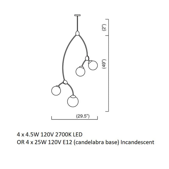 Ivy Vertical 4-Light Pendant Light