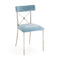 Rider Dining Chair  option Rialto Sky / Polished Nickel