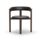 Principal Dining Chair  option Solid Oak Smoke Stained / Black Brown Ultra Leather