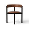 Principal Dining Chair  option Solid Oak Smoke Stained / Walnut Nuance Leather