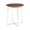 Al Wood Side Table  option Dark Ash Wood Top / Chrome Frame