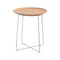 Al Wood Side Table  option Light Ash Wood Top / Chrome Frame