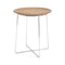 Al Wood Side Table  option Light Veneer Wood Top / Chrome Frame