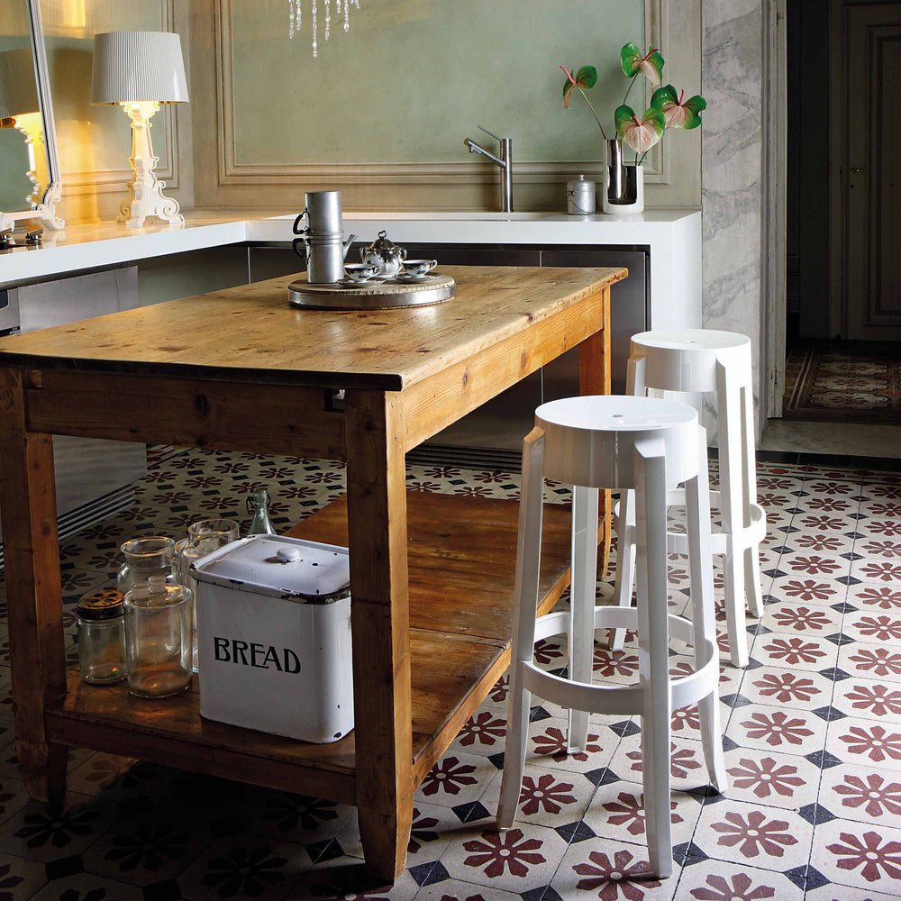 Charles Ghost Transparent Stool (Set of 2)