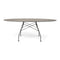 Glossy Outdoor Oval Dining Table  option Aged Bronze