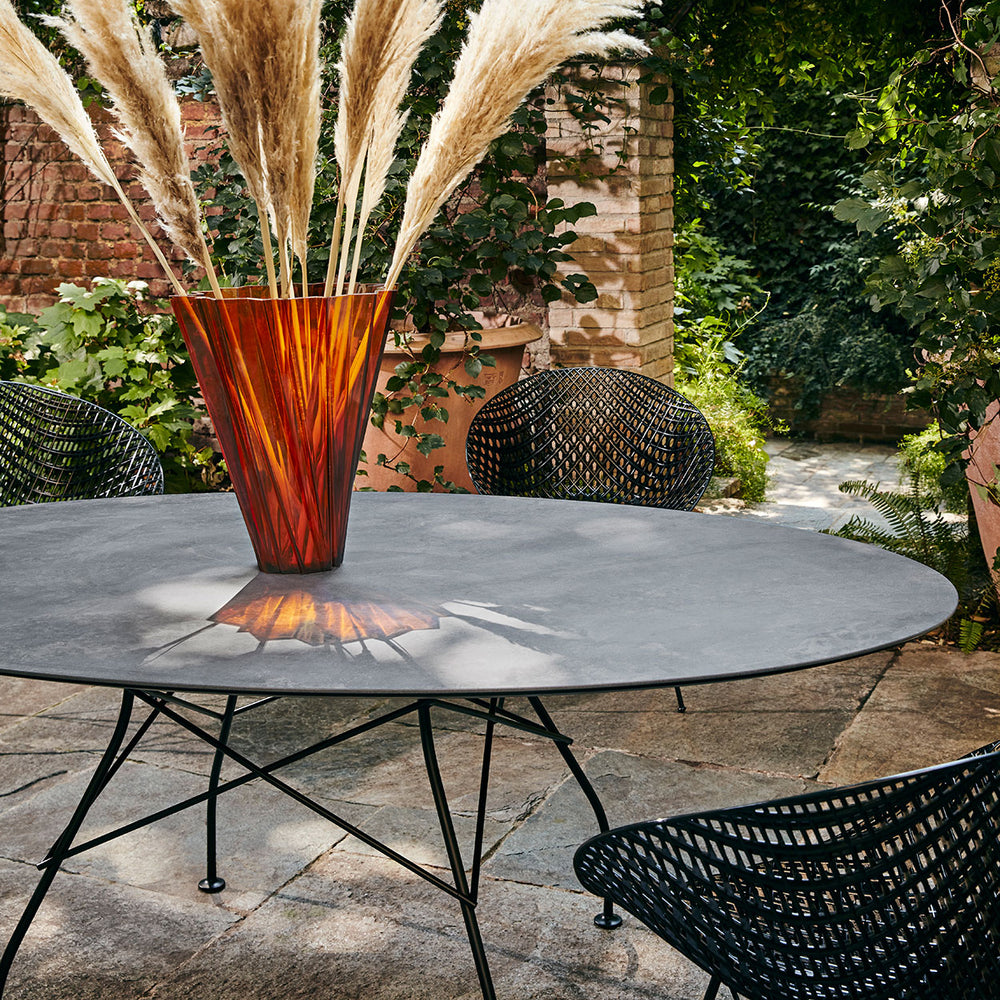 Glossy Outdoor Oval Dining Table