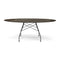 Glossy Oval Dining Table  option Aged Bronze Marble
