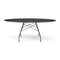 Glossy Oval Dining Table  option Black Marble