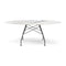 Glossy Oval Dining Table  option White Marble