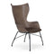 K/Wood Upholstered Chair  option Dark Wood/Dark Leather/Black