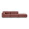 Plastics Outdoor 2-Seater Sofa with Pouf  option Bordeaux