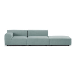 Plastics Outdoor 2-Seater Sofa with Pouf